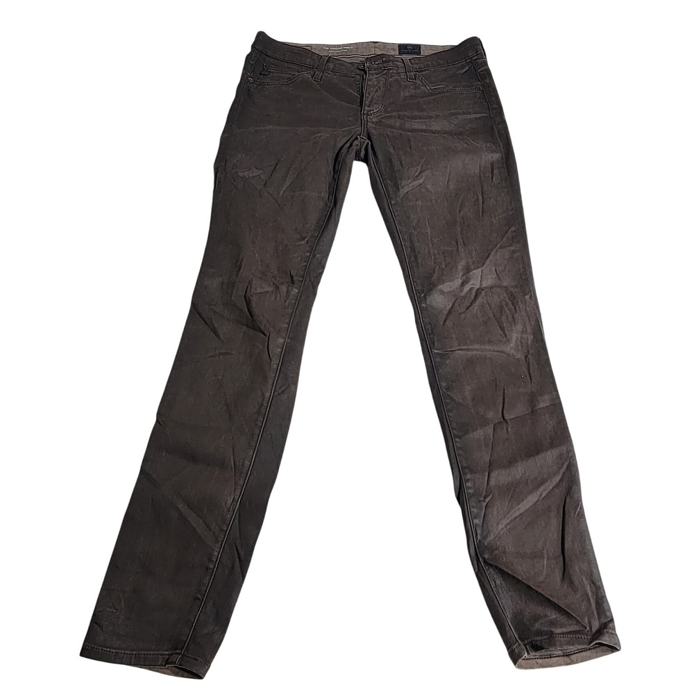 AG Adriano Goldschmied The Legging Ankle Coated Super Skinny Jeans Brown 26R